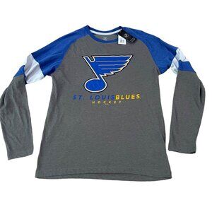 St Louis Blues T-Shirt Men’s Size Medium Long Sleeve NHL Hockey New